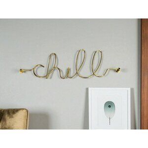 "Chill" Gold Wire Wall Art Decor